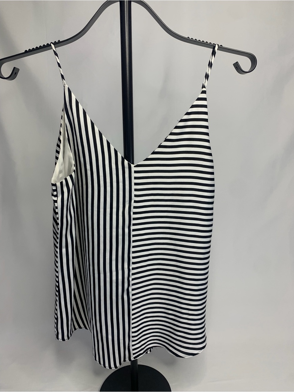 Express Black & White Striped V-Neck Cami